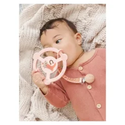 Ju-Ju-Be Rattles & Teethers|Toys For 0-12 Months*Jujube - Silicone Teether Ring With Detachable Clip, Bloomin' Boot
