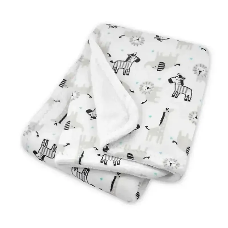 Just Born Blankets & Quilts*- Animal Print Plush Blanket
