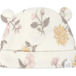 Just Born Baby Hats*- Baby-girls 4-piece Caps & Mittens SetMittens, Dusty Pink and Floral, 0-6M