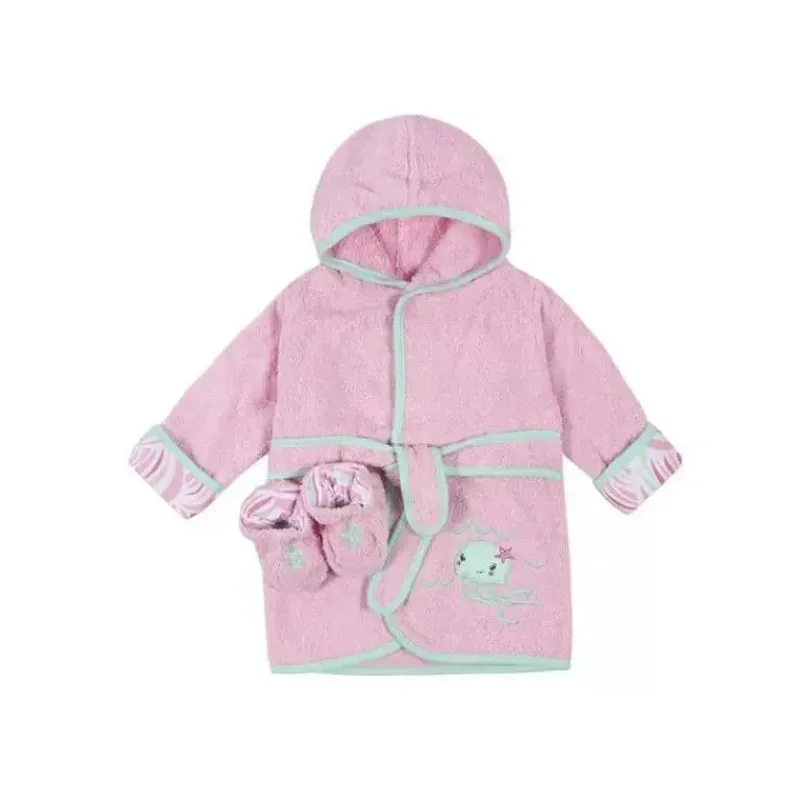 Just Born Baby Robes*- Bath Robe Set, Dusty Pink