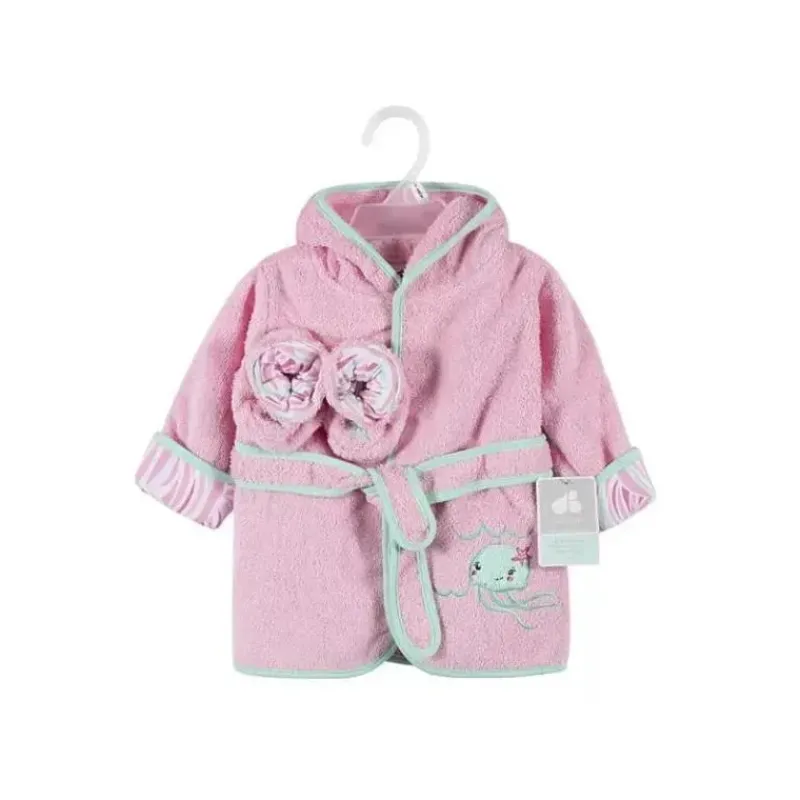 Just Born Baby Robes*- Bath Robe Set, Dusty Pink