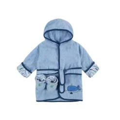 Just Born Baby Robes*- Bath Robe Set, Dusty Blue