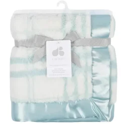 Just Born Blankets & Quilts*- Blue Plush Plaid Baby Blanket