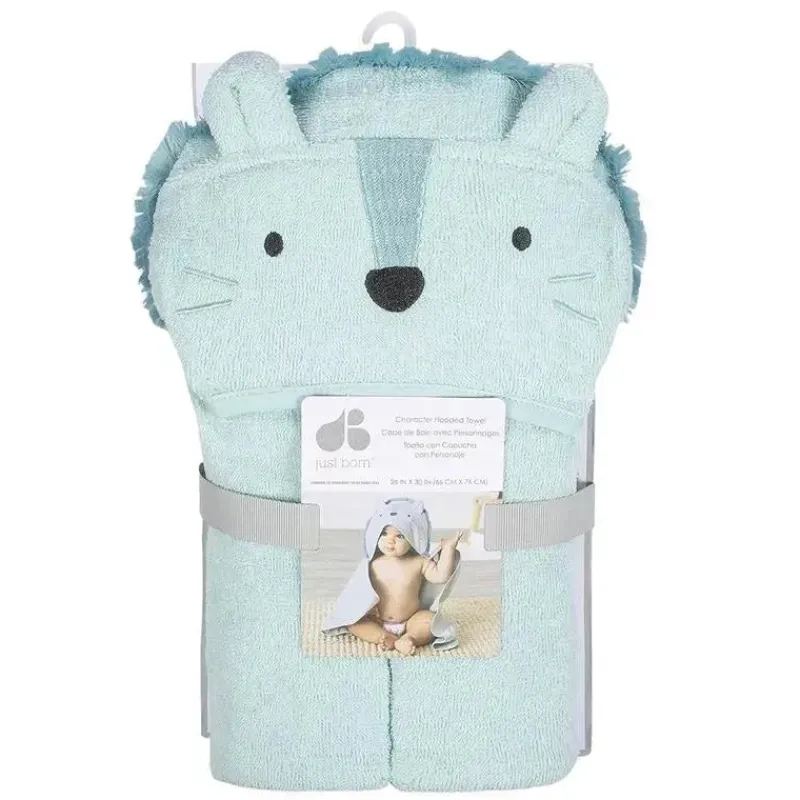 Just Born Baby Bath Towels*- Infant Baby Toddler Hooded Bath Towel, Lion
