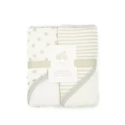 Just Born Baby Bath Towels*2 Piece Grey Hooded Baby Towels