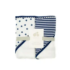 Just Born Baby Bath Towels*2 Piece Navy Hooded Baby Towels