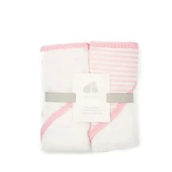 Just Born Baby Bath Towels*2 Piece Pink Hooded Baby Towels