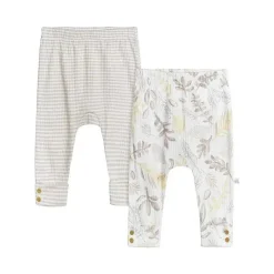 Just Born Baby Shorts, Jeans & Pants*- 2Pk Baby Neutral Pant, Neutral Foliage