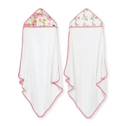 Just Born Baby Bath Towels*- 2Pk Blossom Hooded Towels, Pink