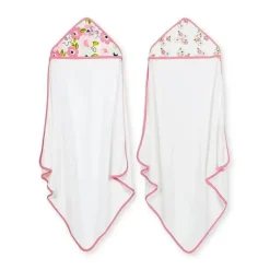 Just Born Baby Bath Towels*- 2Pk Blossom Hooded Towels, Pink