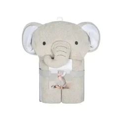 Just Born Baby Bath Towels*- 1Pk Character Towel, Elephant
