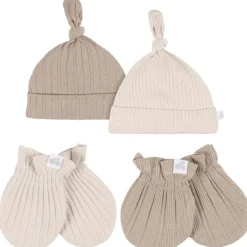 Just Born Baby Gloves & Socks*- 4Pk Hat And Cuff Mitten Set Baby Neutral 0-6M Tan