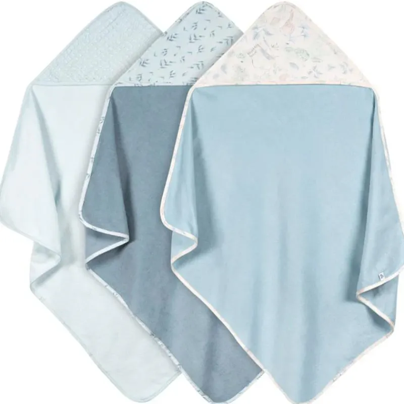 Just Born Baby Bath Towels*- 3Pk Hooded Towels Baby Boy Blue