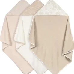 Just Born Baby Bath Towels*- 3Pk Hooded Towels Baby Neutral Tan