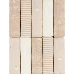 Just Born Baby Washcloths*- 10Pk Knit Terry Washcloths Neutral Tan