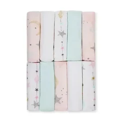 Just Born Baby Washcloths*- 10Pk Love and Sugar Washcloths, Pink