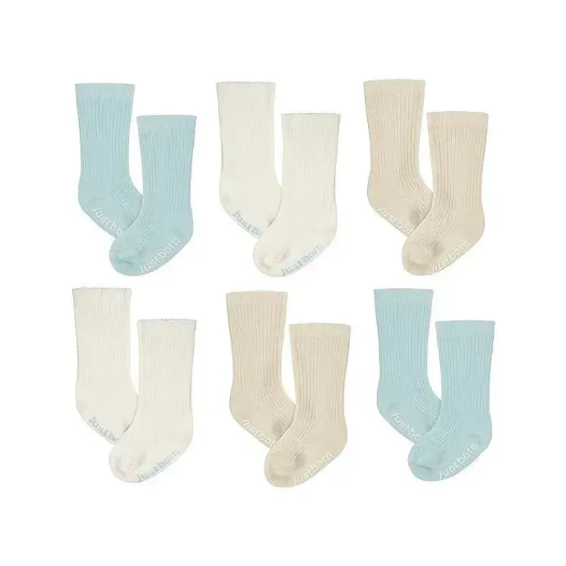 Just Born Baby Gloves & Socks*- 6Pk Novelty Rib Socks Baby Boy