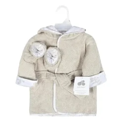Just Born Baby Robes*- 2Pk Robe & Bootie Set, Warm Grey
