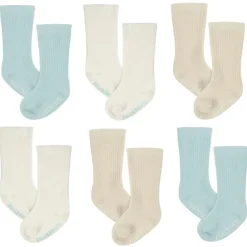 Just Born Baby Gloves & Socks*- 6Pk Rolled Cuff Ribbed Socks Baby Boy Blue