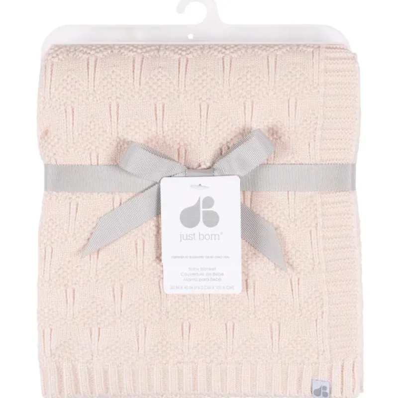 Just Born Blankets & Quilts*- 1Pk Sweater Knit Baby Blanket Girl Pink