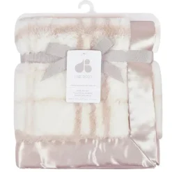 Just Born Blankets & Quilts*- Tan Plush Plaid Baby Blanket