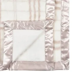 Just Born Blankets & Quilts*- Tan Plush Plaid Baby Blanket