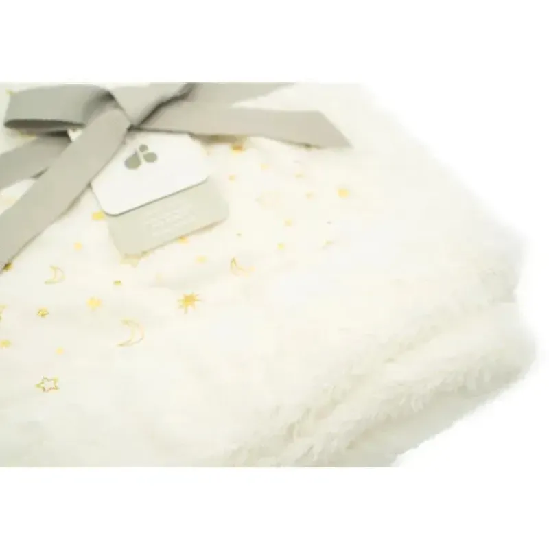 Just Born Blankets & Quilts*Sherpa Baby Blanket,Ivory/Gold