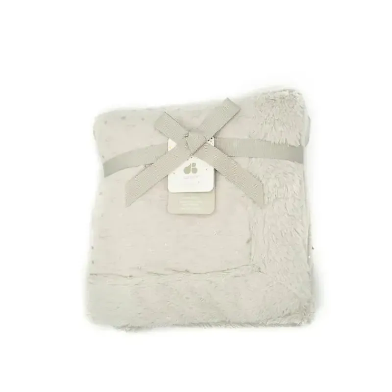 Just Born Blankets & Quilts*Sparkle Sherpa Baby Blanket,Grey/Silver