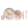 Kalencom Plates & Bowls|Dishes, Utensils & Food Containers*- Jungle Cheetahs 5 Piece Feeding Set, Pink
