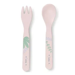 Kalencom Plates & Bowls|Dishes, Utensils & Food Containers*- Jungle Cheetahs 5 Piece Feeding Set, Pink