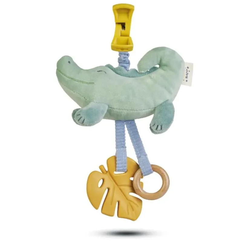 Kalencom Stroller & Car Seat Toys*- Jungle Party Pull Down Rattle, Crocodile