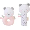 Kalencom Rattles & Teethers*- Sweet & Fun Rattle Ring + Squeaker (Set Of 2), Nude Pink
