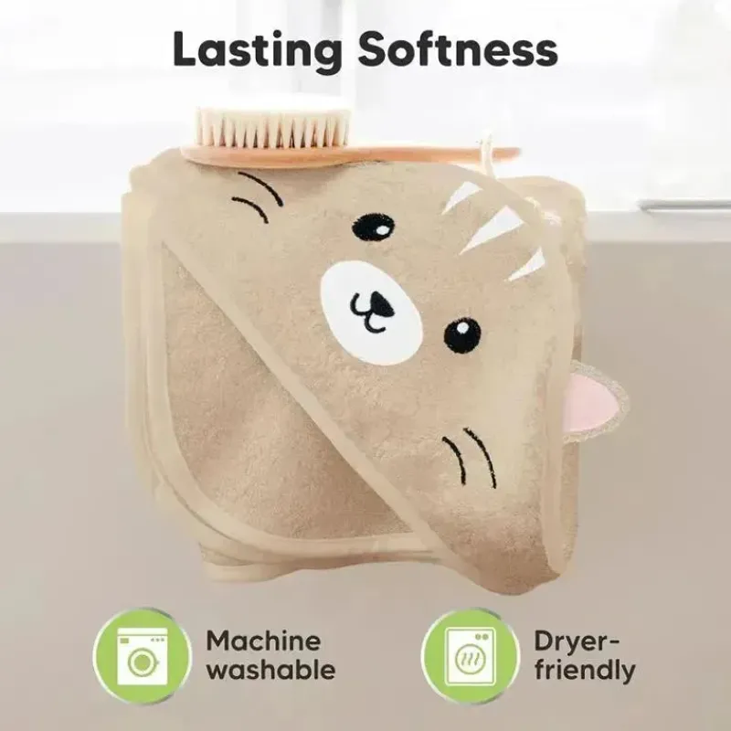 Keababies Baby Bath Towels*- Cuddle Baby Hooded Towel, Cat