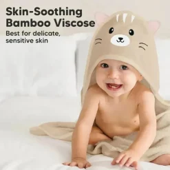 Keababies Baby Bath Towels*- Cuddle Baby Hooded Towel, Cat