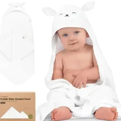 Keababies Baby Bath Towels*- Cuddle Baby Hooded Towel, Lamb