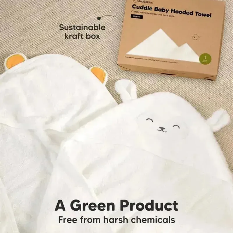 Keababies Baby Bath Towels*- Cuddle Baby Hooded Towel, Lamb