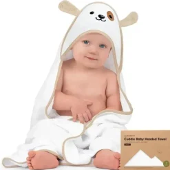 Keababies Baby Bath Towels*- Cuddle Baby Hooded Towel, Dog
