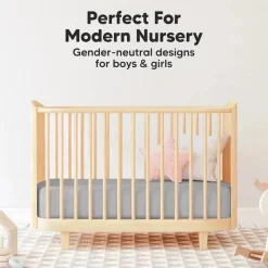 Keababies Crib & Bed Sheets*- Isla Fitted Mini Crib Sheets, Pack And Play Sheet, Steel