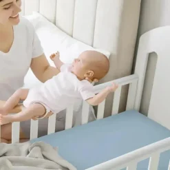 Keababies Crib & Bed Sheets*- Isla Fitted Mini Crib Sheets, Pack And Play Sheet, Steel
