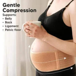Keababies Pre/Post Maternity Supports*- Maternity Belly Bands for Pregnant Women Beige