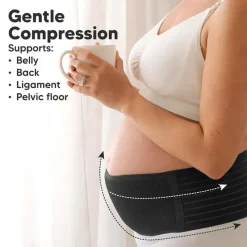 Keababies Pre/Post Maternity Supports*- Maternity Belly Bands for Pregnant Women, Black