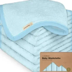 Keababies Baby Washcloths*- 6-Pack Baby Wash Cloths, Bravo Blue