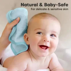 Keababies Baby Washcloths*- 6-Pack Baby Wash Cloths, Bravo Blue