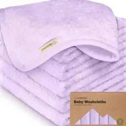 Keababies Baby Washcloths*- 6-Pack Baby Wash Cloths, Soft Lilac