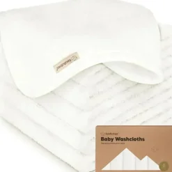 Keababies Baby Washcloths*- 6-Pack Baby Wash Cloths, White