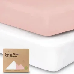 Keababies Crib & Bed Sheets*- 2-Pack Organic Cotton Fitted Crib Sheet, Rose