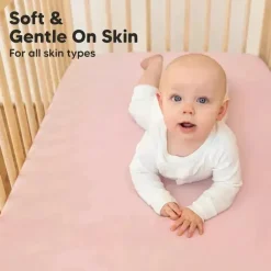 Keababies Crib & Bed Sheets*- 2-Pack Organic Cotton Fitted Crib Sheet, Rose