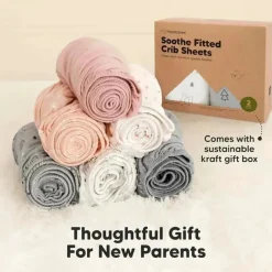Keababies Crib & Bed Sheets*- 2-Pack Organic Cotton Fitted Crib Sheet, Rose