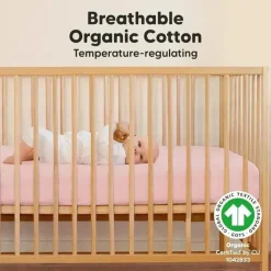 Keababies Crib & Bed Sheets*- 2-Pack Organic Cotton Fitted Crib Sheet, Rose