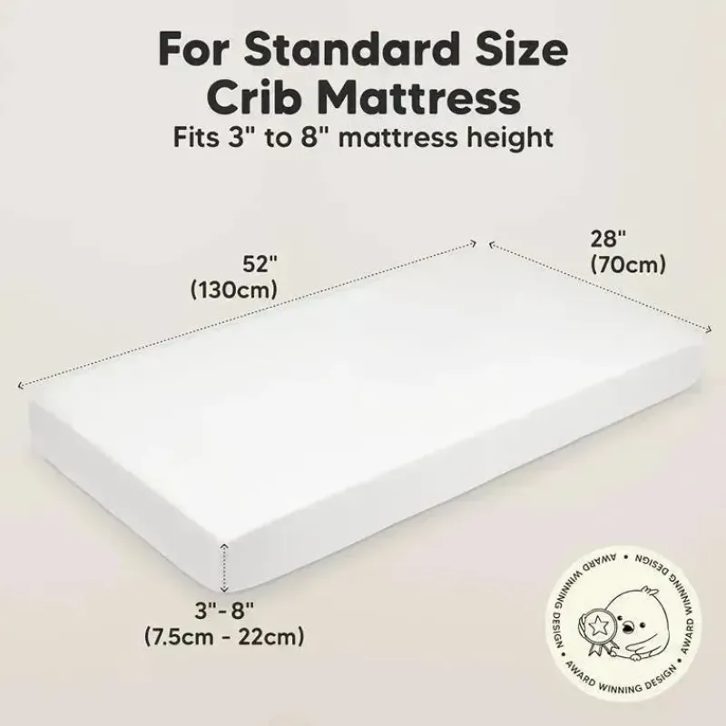 Keababies Crib & Bed Sheets*- 2-Pack Organic Cotton Fitted Crib Sheet,| Soft White